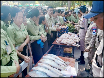 ပြည်ထဲရေးဝန်ကြီးဌာန၊ ဘက်စုံစိုက်ပျိုးမွေးမြူရေးစခန်းမှ ထွက်ရှိသော ကြက်သား၊ ဝက်သား၊ ငါး၊ ကြက်ဥ၊ နွားနို့နှင့် ဟင်းသီးဟင်းရွက်များအား နေပြည်တော်ရှိ ရုံး/ဌာနများသို့ သက်သာသောဈေးနှုန်းဖြင့် ရောင်းချပေး