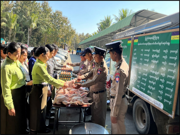 ပြည်ထဲရေးဝန်ကြီးဌာန၊ ဘက်စုံစိုက်ပျိုးမွေးမြူရေးစခန်းမှ ထွက်ရှိသော ကြက်သား၊ ငါး၊ ကြက်ဥ၊ နွားနို့နှင့် ရာသီသီးနှံဟင်းသီးဟင်းရွက်များအား နေပြည်တော်ရှိ ရုံး/ဌာနများသို့ သက်သာသောဈေးနှုန်းဖြင့် ရောင်းချပေး