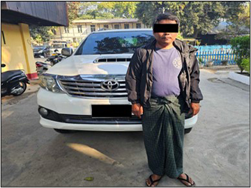 စစ်ကိုင်းတိုင်းဒေသကြီး၊ စစ်ကိုင်းမြို့နယ်၌ လိုင်စင်မဲ့မော်တော်ယာဉ် တစ်စီး ဖမ်းဆီးရမိ