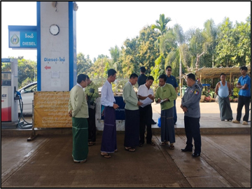 မွန်ပြည်နယ်၊ ကျိုက်ထိုမြို့နယ်အတွင်းရှိ စက်သုံးဆီများ ဈေးနှုန်းမြင့်တက်မှု မရှိစေရေး၊ ပြတ်လပ်မှု မရှိစေရေးနှင့် သတ်မှတ်ဈေးနှုန်းအတိုင်း ရောင်းချစေရေး ကွင်းဆင်းစစ်ဆေး