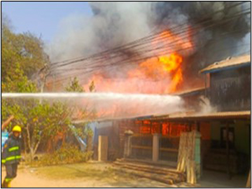 ပဲခူးတိုင်းဒေသကြီး၊ ပြည်ခရိုင်၊ ပေါင်းတည်မြို့နယ်၊ မင်းကွက်(၁)ရပ်ကွက်၊ တာပွန်လမ်းရှိ နေအိမ် မီးလောင်မှု