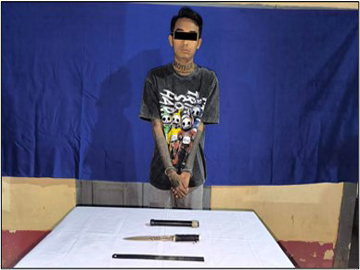 မန္တလေးတိုင်းဒေသကြီး၊ အမရပူရမြို့နယ်၌ သုံးမြှောင့်ချွန်စကေဘာ ကိုင်ဆောင်သူ အမျိုးသား တစ်ဦးအား ဖမ်းဆီးအရေးယူ
