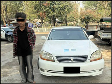 မန္တလေးတိုင်းဒေသကြီး၊ အမရပူရမြို့နယ်၌ လိုင်စင်မဲ့မော်တော်ယာဉ် တစ်စီး ဖမ်းဆီးရမိ