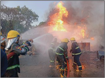 ရန်ကုန်တိုင်းဒေသကြီး၊ ဒဂုံမြို့သစ်(တောင်ပိုင်း)မြို့နယ်၊ ရှမ်းတဲကြီး(တောင်ပိုင်း)ရပ်ကွက်၊ အမှတ်(၂)လမ်းရှိ ဂိုဒေါင်အဆောက်အဦ မီးလောင်မှု 