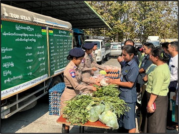 ပြည်ထဲရေးဝန်ကြီးဌာန၊ ဘက်စုံစိုက်ပျိုးမွေးမြူရေးစခန်းမှ ထွက်ရှိသော ကြက်သား၊ ကြက်ဥ၊ နွားနို့နှင့် ရာသီသီးနှံဟင်းသီးဟင်းရွက်များအား နေပြည်တော်ရှိ ရုံး/ ဌာနများသို့ သက်သာသောဈေးနှုန်းဖြင့် ရောင်းချပေး