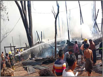မကွေးတိုင်းဒေသကြီး၊ ပခုက္ကူမြို့နယ်၊ အမှတ်(၅)ရပ်ကွက်၊ (ခ-ကွင်း၊ ၂) လမ်းရှိ နေအိမ်မီးလောင်မှု