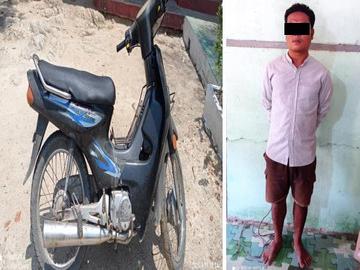 နေပြည်တော်ကောင်စီနယ်မြေ၊ ဇေယျာသီရိမြို့နယ်၌ အမျိုးသား တစ်ဦးအား ဆိုင်ကယ် တစ်စီးနှင့်အတူ မသင်္ကာဖွယ်စစ်ဆေးတွေ့ရှိ၍ ဖမ်းဆီးအရေးယူ
