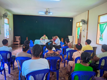 ရန်ကုန်တိုင်းဒေသကြီး၊ မင်္ဂလာဒုံခရိုင်အထွေထွေအုပ်ချုပ်ရေးဦးစီးဌာန အစည်းအဝေးခန်းမ၌ ပြည်သူ့ စစ်မှုထမ်းဆိုင်ရာဥပဒေများအကြောင်း ရှင်းလင်းဆွေးနွေးပွဲ ကျင်းပ