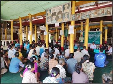 ရှမ်းပြည်နယ်(တောင်ပိုင်း)၊ နမ့်စန်ခရိုင်၊ မိုးနဲမြို့၊ ကွန်နားကျေးရွာအုပ်စု၊ ကုန်းကျောင်းကျေးရွာ၊ မွေတော်ဘုန်းတော်ကြီးကျောင်း၌ စစ်ကြောင်းကြီး ငါးကြောင်းဖြင့် ပြည်သူ့ဝန်ဆောင်မှုပေးခြင်းနှင့် ပတ်သက်၍ တွေ့ဆုံပွဲအခမ်းအနား ကျင်းပ