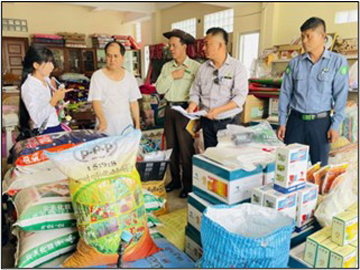 ရှမ်းပြည်နယ်၊ နမ့်စန်ခရိုင်၊ ကွန်ဟိန်းမြို့နယ်၊ ကွန်ဟိန်းမြို့၊ ပြည်ထောင်စုလမ်းဘေးရှိ ယူရီးယားဓာတ်မြေဩဇာဆိုင်များအား ဈေးနှုန်းမြှင့်တင်ရောင်းချခြင်း ရှိ/မရှိ ကွင်းဆင်းစစ်ဆေး