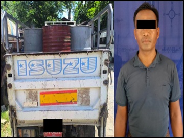 မန္တလေးတိုင်းဒေသကြီး၊ အမရပူရမြို့နယ်၌ ဒီဇယ်ဆီများ တရားမဝင်သယ်ဆောင်လာသူ အမျိုးသား တစ်ဦးအား ဖမ်းဆီးအရေးယူ