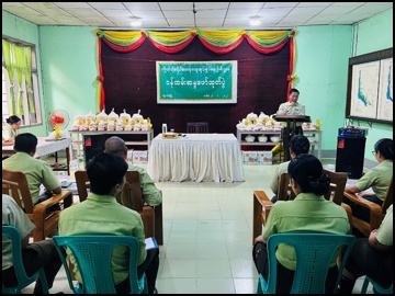 မွန်ပြည်နယ်၊ ကျိုက်ထိုခရိုင်အထွေထွေအုပ်ချုပ်ရေးဦးစီးဌာနရုံး၊ အစည်းအဝေးခန်းမ၌ ဝန်ထမ်းဆန္ဒ ဖော်ထုတ်ပွဲ(ဒါဘာ)အခမ်းအနားကျင်းပ