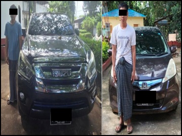 မွန်ပြည်နယ်၊ မုဒုံမြို့နယ်နှင့် ဘီးလင်းမြို့နယ်တို့၌ လိုင်စင်မဲ့မော်တော်ယာဉ် နှစ်စီး ဖမ်းဆီးအရေးယူ