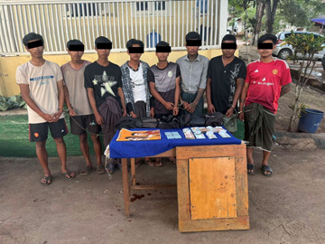 ရှမ်းပြည်နယ်(တောင်ပိုင်း)၊ တောင်ကြီးမြို့နယ်၌ ဖဲရိုက်လောင်းကစားပြုလုပ်သူ အမျိုးသား ရှစ်ဦးအား ဖမ်းဆီးအရေးယူ