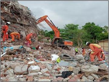 ငလျင်လှုပ်ခတ်မှုကြောင့် ထိခိုက်ပျက်စီးဆုံးရှုံးမှုဖြစ်ပွားခဲ့သောဒေသများတွင် မီးသတ်ဦးစီးဌာနမှ ရှင်းလင်းရေးလုပ်ငန်းများ ဆောင်ရွက်မှု 