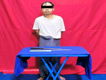 ရှမ်းပြည်နယ်၊ တာချီလိတ်မြို့နယ်၌ ဓားဦးချွန် ကိုင်ဆောင်ရမ်းကားနေသူ အမျိုးသား တစ်ဦးအား ဖမ်းဆီးအရေးယူ 