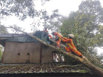 ရန်ကုန်တိုင်းဒေသကြီး၊ တိုက်ကြီးမြို့နယ်၊ တာဂွကျေးရွာအုပ်စု၊ အင်းယက်ကြီးကျေးရွာတွင် လေဆင်နှာမောင်းတိုက်ခတ်မှုကြောင့် လူနေအိမ်များ အမိုးလန်ပျက်စီးမှု ဖြစ်ပွားသဖြင့် ရှင်းလင်းရေးလုပ်ငန်းများဆောင်ရွက်မှု