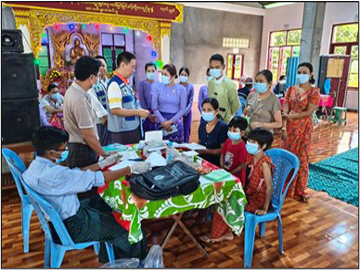 ရန်ကုန်တိုင်းဒေသကြီး၊ သန်လျင်ခရိုင်၊ ခရမ်းမြို့နယ်၊ ဘုရားပျိုကျေးရွာအုပ်စုရှိ ဘုန်းတော်ကြီးကျောင်း၌ တီဘီရောဂါ အခမဲ့ဆေးဝါးကုသပေးနေမှု အခြေအနေအား ကွင်းဆင်းစစ်ဆေး