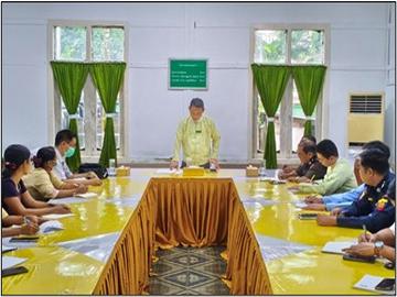 ရန်ကုန်တိုင်းဒေသကြီး၊ သန်လျင်ခရိုင်၊ ခရမ်းမြို့နယ်အထွေထွေအုပ်ချုပ်ရေးဦးစီးဌာန အစည်းအဝေးခန်းမ၌ ရွေးကောက်ပွဲအောင်မြင်စွာ ကျင်းပနိုင်ရေး ဌာနဆိုင်ရာများနှင့် လုပ်ငန်းညှိနှိုင်းအစည်းအဝေး ကျင်းပ