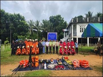 တနင်္သာရီတိုင်းဒေသကြီး၊ ကော့သောင်းခရိုင်၊ ကော့သောင်းမြို့နယ်၊ ပုလုံးတုံတုံးကျေးရွာ၌ သဘာဝဘေး အန္တရာယ်တားဆီးကာကွယ်ရေးနှင့် ကူညီကယ်ဆယ်မှုလုပ်ငန်းများ ဇာတ်တိုက်လေ့ကျင့်မှု အခမ်းအနား ကြည့်ရှုစစ်ဆေး