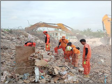 ငလျင်လှုပ်ခတ်မှုကြောင့် ထိခိုက်ပျက်စီးဆုံးရှုံးမှုဖြစ်ပွားခဲ့သောဒေသများတွင် မီးသတ်ဦးစီးဌာနမှ  ရှင်းလင်းရေးလုပ်ငန်းများ ဆောင်ရွက်မှု