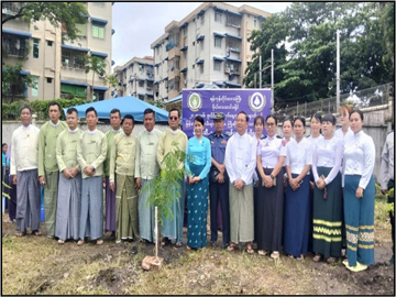 ရန်ကုန်တိုင်းဒေသကြီး၊ ဗိုလ်တထောင်ခရိုင်၊ မင်္ဂလာတောင်ညွန့်မြို့နယ်၊ သာယာကုန်းရပ်ကွက်၊ မီးရထားသံလမ်းဘေး ဝဲ၊ ယာ တစ်လျှောက်တွင် ၂၀၂၅ ခုနှစ်၊ မိုးရာသီစုပေါင်းသစ်ပင်စိုက်ပျိုးပွဲနှင့် မြန်မာအမျိုးသမီးများနေ့အား ကြိုဆိုဂုဏ်ပြုသော အထိမ်းအမှတ် သစ်ပင်စိုက်ပျိုးပွဲ