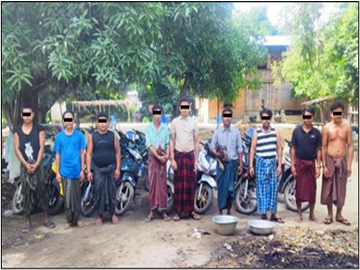 စစ်ကိုင်းတိုင်းဒေသကြီး၊ စစ်ကိုင်းမြို့နယ်၌ ကြက်တိုက်လောင်းကစားပြုလုပ်သူ အမျိုးသား ၉ ဦးအား ဖမ်းဆီးအရေးယူ