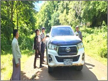 ရှမ်းပြည်နယ်၊ မိုင်းတုံခရိုင်၊ မိုင်းတုံမြို့နယ်အတွင်း တရားမဝင်ကုန်ပစ္စည်းများ ဝင်ရောက်မှု မရှိစေရေး ရှောင်တခင်စစ်ဆေး 