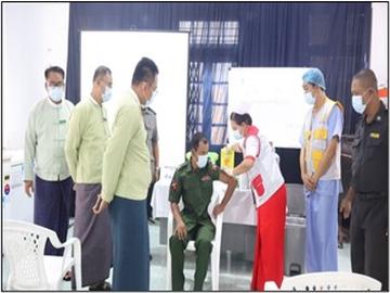 တနင်္သာရီတိုင်းဒေသကြီး၊ ဘုတ်ပြင်းခရိုင်၊ ဘုတ်ပြင်းမြို့နယ်ပြည်သူ့ဆေးရုံကြီး၌ ကိုဗစ်-၁၉ ရောဂါကာကွယ်ဆေးထိုးနှံနေမှုနှင့် ဆေးရုံတက်နေသော လူနာများအား ကြည့်ရှုစစ်ဆေး 